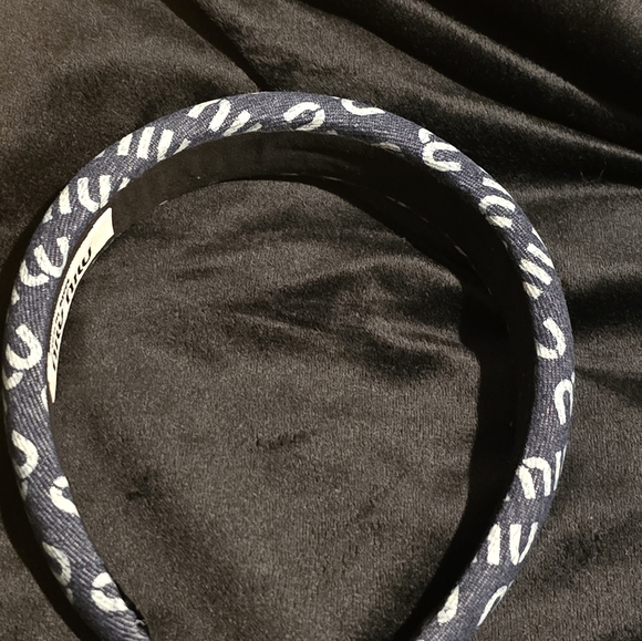Miu Miu Navy and Silver Logo Headband - Picture 4 of 12